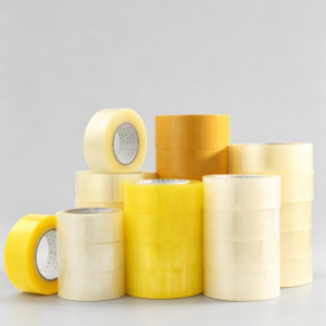 Stacked Clear Packing Tape Rolls Studio Shot